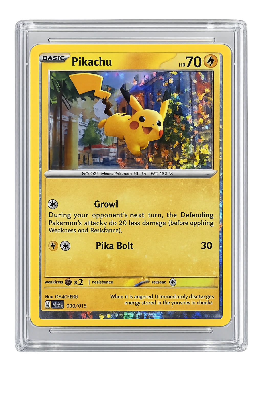 Graded holographic Pikachu trading card