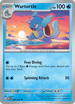Wartortle, Pokémon 151 card 008