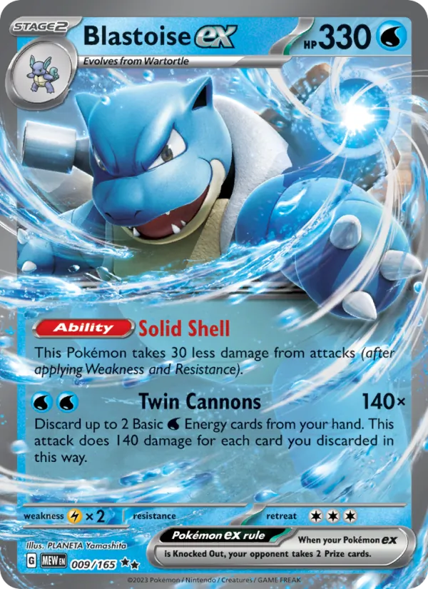 Blastoise ex, Pokémon 151 card 009