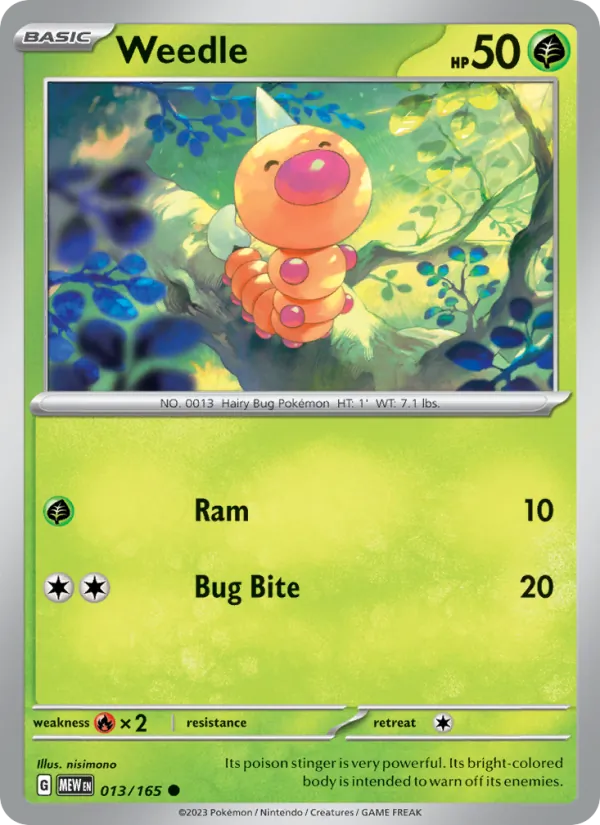 Weedle, Pokémon 151 card 013