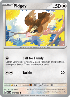 Pidgey, Pokémon 151 card 016