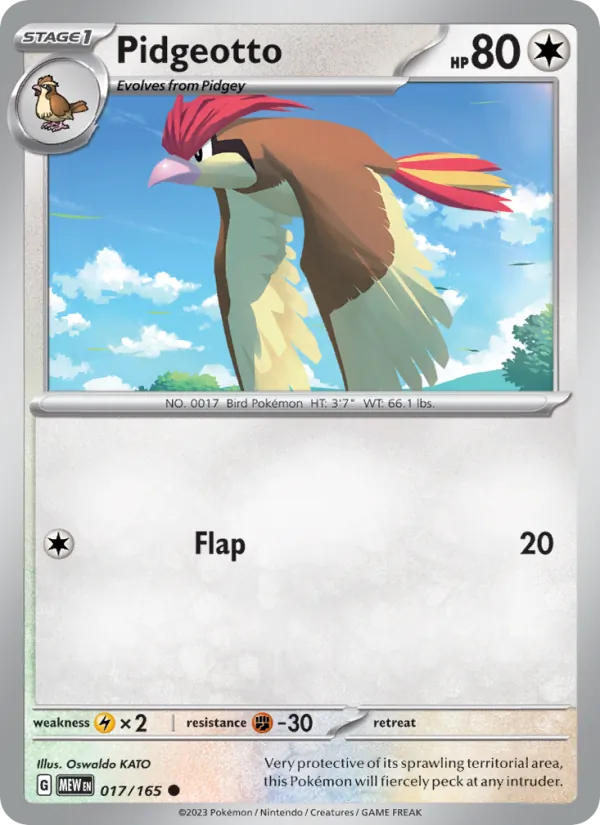 Pidgeotto, Pokémon 151 card 017