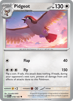 Pidgeot, Pokémon 151 card 018