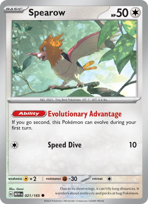 Spearow, Pokémon 151 card 021