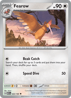 Fearow, Pokémon 151 card 022