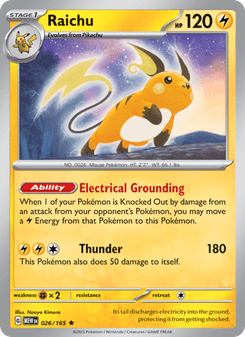 Raichu, Pokémon 151 card 026