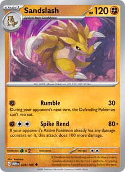 Sandslash, Pokémon 151 card 028