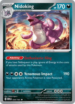 Nidoking, Pokémon 151 card 034