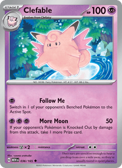 Clefable, Pokémon 151 card 036