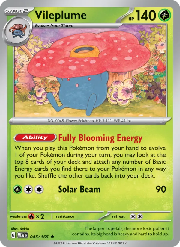 Vileplume, Pokémon 151 card 045