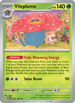 Vileplume, Pokémon 151 card 045