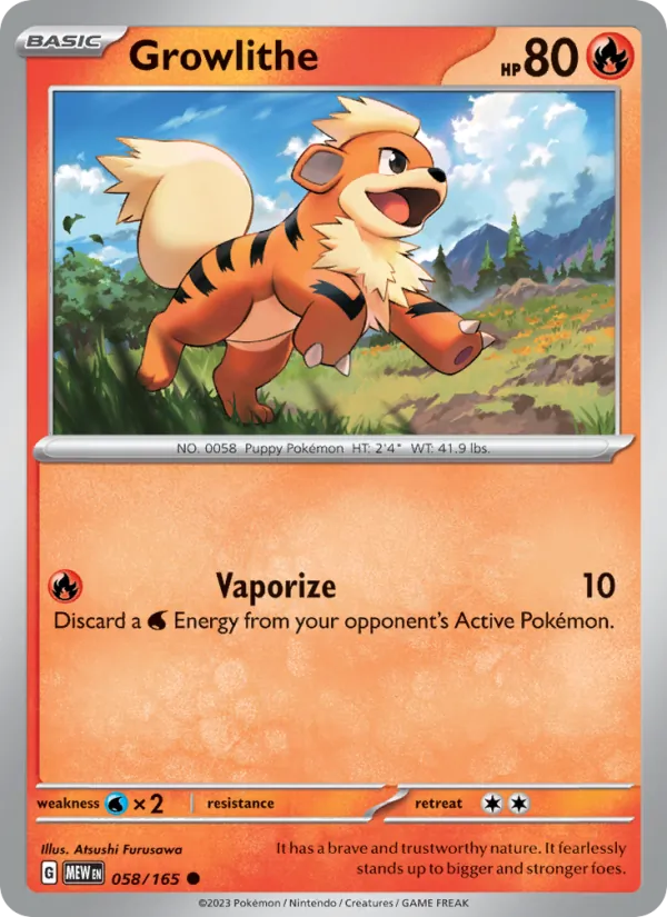 Growlithe, Pokémon 151 card 058