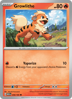 Growlithe, Pokémon 151 card 058