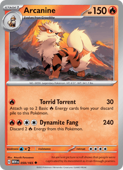 Arcanine, Pokémon 151 card 059